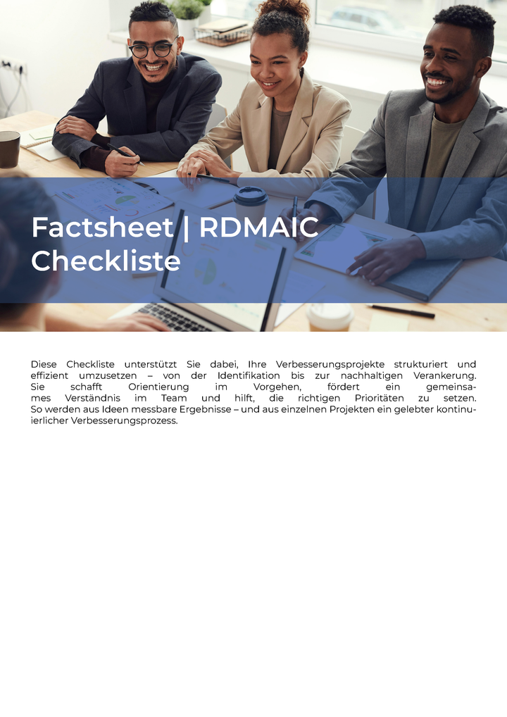 Factsheet | RDMAIC Checkliste