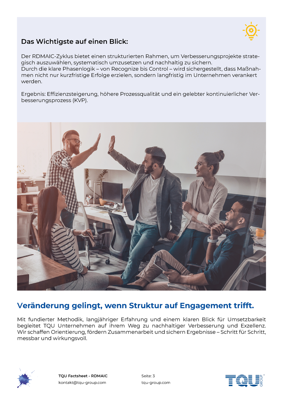 Factsheet | RDMAIC Checkliste