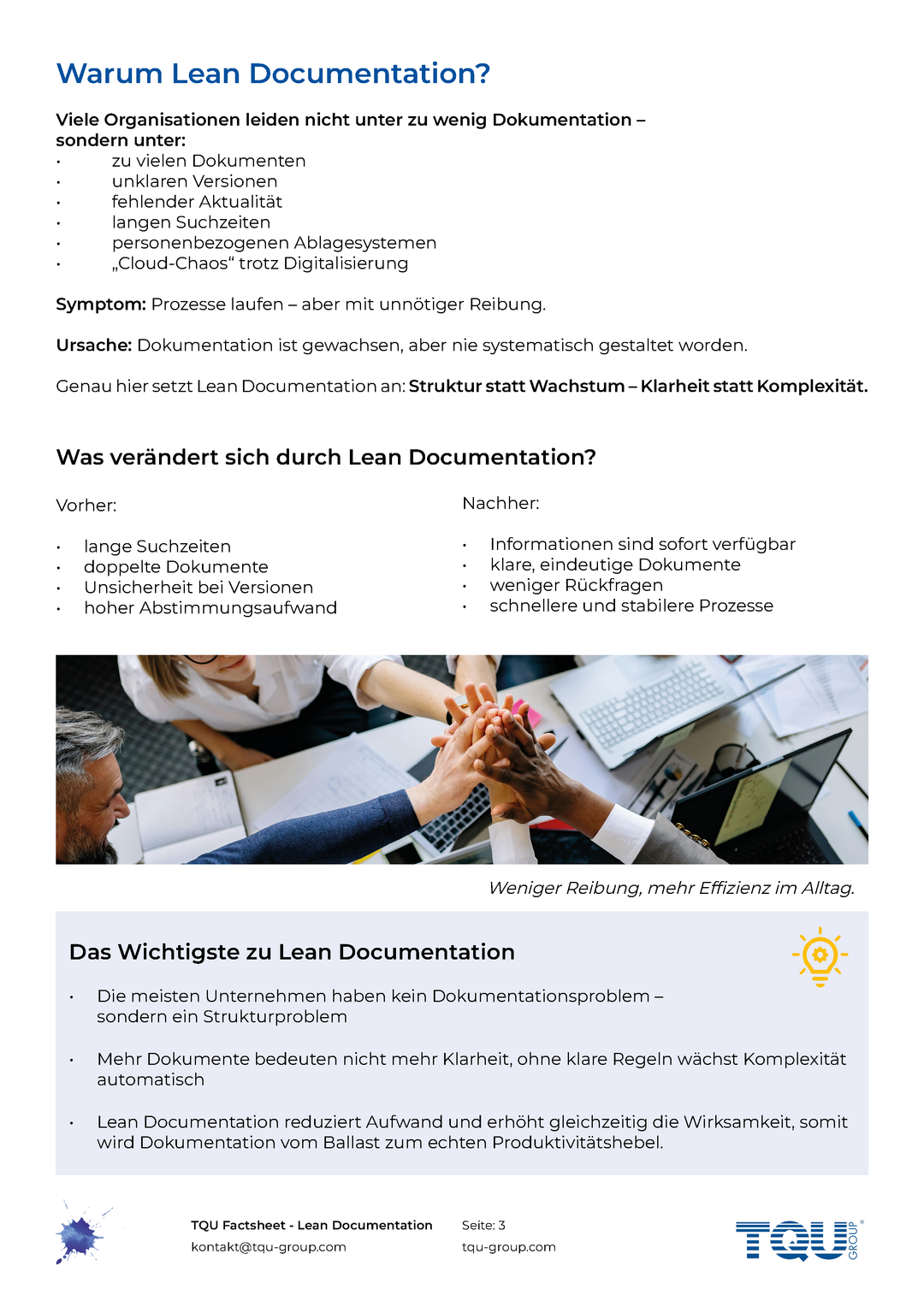 Factsheet | Lean Documentation