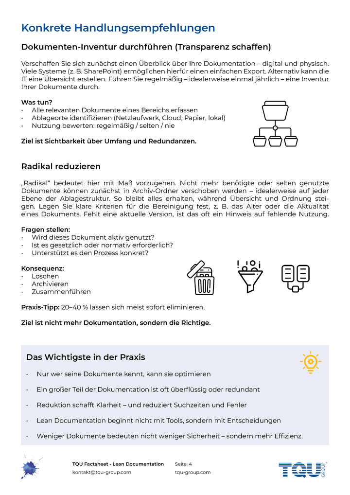 Factsheet | Lean Documentation