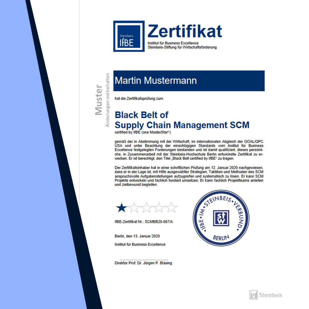 Zertifikatsprüfung Manager für Supply Chain Management (Black Belt of SCM)