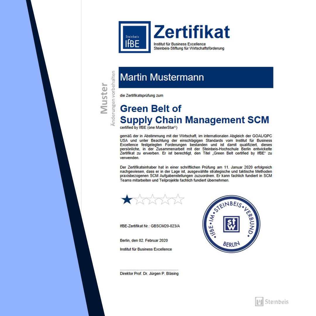 Zertifikatsprüfung Beauftragter/Assistent für Supply Chain Management (Green Belt of SCM)